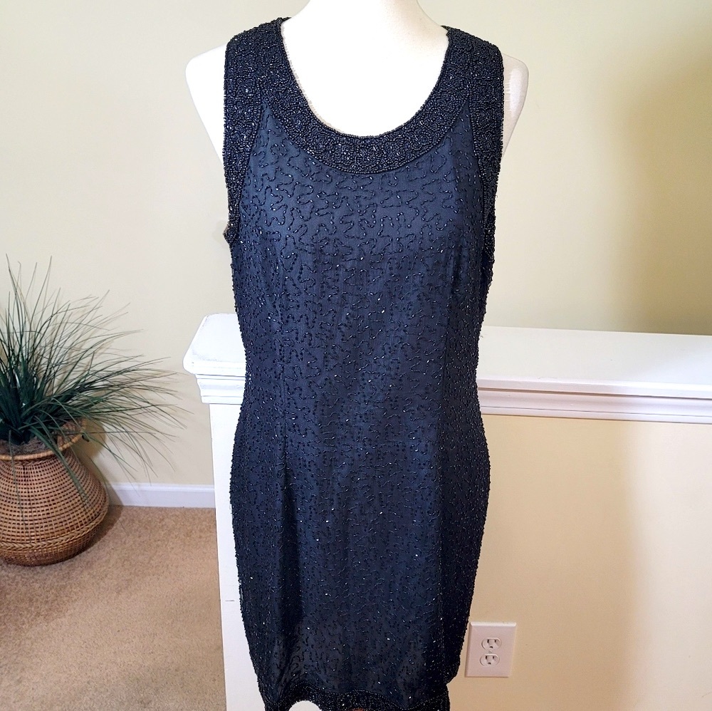 Vtg. Laurence Kazar Silk Chiffon Dress - Picture 3 of 8